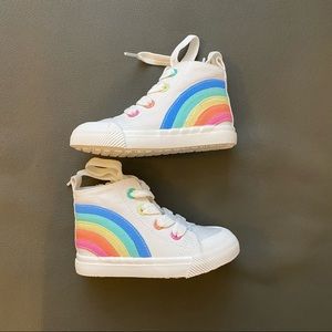 Cat & Jack Toddler Girls Rainbow White Sneakers